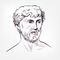 Titus Lucretius Carus vector sketch portrait