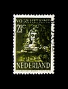 `Titus at the Writing Desk` by Rembrandt, Children Stamps - Year of the Disabled serie, circa 1941