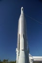 Atlas-Agena rocket under a blue sky