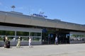 Tivat, Montenegro - June 8. 2019. Entrance to the airport of Tivat