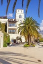 Winter view of embankment of Tivat city, Montenegro Royalty Free Stock Photo