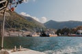 TIVAT, MONTENEGRO - NOV 09, 2018 - Small ferry across Bay of Kotor, Tivat, Montenegro - Image