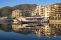 View of Porto Montenegro in Tivat city - full service yacht marina in Adriatic. Montenegro Royalty Free Stock Photo