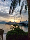 Tivat Montenegro port yacht sunset