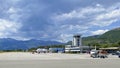 Tivat, Montenegro, view of an airport with airplanes
