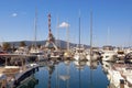 Tivat city, Montenegro. February 16 2020. View of yacht marina of Porto Montenegro on sunny winter day Royalty Free Stock Photo