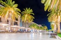 Tivat promenade with restaurants and cafes Royalty Free Stock Photo