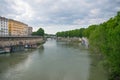 Tiver River, view from Ponte Giuseppe Mazzini in Rome Royalty Free Stock Photo