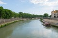 Tiver River, view from Ponte Giuseppe Mazzini in Rome Royalty Free Stock Photo