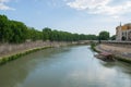 Tiver River, view from Ponte Giuseppe Mazzini in Rome Royalty Free Stock Photo