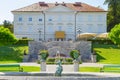 The Tivoli Castle mansion with its Baroque fountain at the Tivoli City Park in Ljubljana, Slovenia Royalty Free Stock Photo