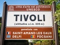 Tivoli city information sign, Italy