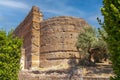 Hadrian`s Villa in Tivoli, Italy. Rear view of the hall of the philosophers