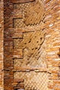 Hadrian`s Villa in Tivoli, Italy. Texture of ancient Roman stone tiles