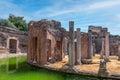 Hadrian's Villa in Tivoli, Italy. View of the ruins of the maritime theater