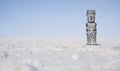 Tiwanaku monolith in salt desert, Salar de Uyuni, Bolivia