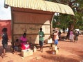 Tiwi People Waiting On The Bus Stop Royalty Free Stock Photo