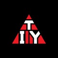 TIY triangle letter logo design with triangle shape. TIY triangle logo design monogram. TIY triangle vector logo template with red