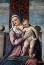 Tiziano Vecellio follower: Madonna and Child on the throne