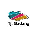 Tj Gadang map. vector map of Indonesia Country colorful design, illustration design template on white background