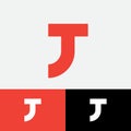 TJ logo. T and J monogram consist of orange letters. Original symbol on different backgrounds. Royalty Free Stock Photo