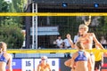 Tjasa Kotnik from Slovenia celebrating ball in out from Iryna Makhno from Ukraine
