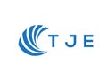 TJE letter logo design on white background. TJE creative circle letter logo