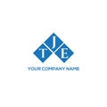 TJE letter logo design on WHITE background. TJE creative initials