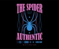 The spider in color pink and blue for t shirt design Royalty Free Stock Photo