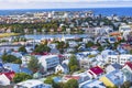 Tjornin Lake Ocean Colorful Houses Streets Reykjavik Iceland Royalty Free Stock Photo