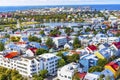 Tjornin Lake Ocean Colorful Houses Streets Reykjavik Iceland Royalty Free Stock Photo