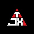 TJX triangle letter logo design with triangle shape. TJX triangle logo design monogram. TJX triangle vector logo template with red Royalty Free Stock Photo