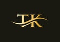 TK logo. Monogram letter TK logo design Vector. TK letter logo design