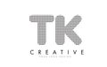 TK T K Letter Logo with Black Dots and Trails.