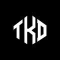 TKD letter logo design with polygon shape. TKD polygon and cube shape logo design. TKD hexagon vector logo template white and Royalty Free Stock Photo