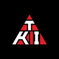 TKI triangle letter logo design with triangle shape. TKI triangle logo design monogram. TKI triangle vector logo template with red