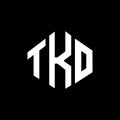 TKO letter logo design with polygon shape. TKO polygon and cube shape logo design. TKO hexagon vector logo template white and Royalty Free Stock Photo