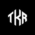 TKR letter logo design with polygon shape. TKR polygon and cube shape logo design. TKR hexagon vector logo template white and Royalty Free Stock Photo