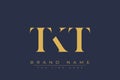 TKT abstract letter logo design Royalty Free Stock Photo