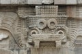 Tlaloc stone head in the Temple of the feathered serpent, Quetzalcoatl, in Teotihuacan, Mexico Royalty Free Stock Photo