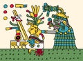 Tlaloc, Aztec god of rain, making corn grow Royalty Free Stock Photo