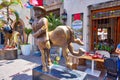 Guadalajara, Tlaquepaque, Mexico-20 April, 2018: Tlaquepaque art village colorful streets during a peak tourist season