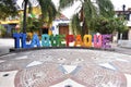 Colorful Tlaquepaque sign with painted 3 dimension letters