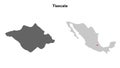 Tlaxcala outline map Royalty Free Stock Photo
