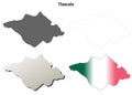 Tlaxcala blank outline map set Royalty Free Stock Photo