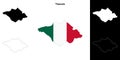 Tlaxcala outline map Royalty Free Stock Photo