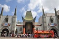 TLC Chinese Theater`s entrance full of tourists in Los Angeles, USA Royalty Free Stock Photo