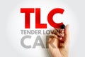 TLC - Tender Loving Care acronym, concept background Royalty Free Stock Photo