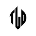 TLD circle letter logo design with circle and ellipse shape. TLD ellipse letters with typographic style. The three initials form a Royalty Free Stock Photo