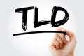 TLD - Top Level Domain acronym with marker, technology concept background